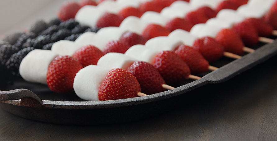 Patriotic Marshmallow Fruit Kabobs