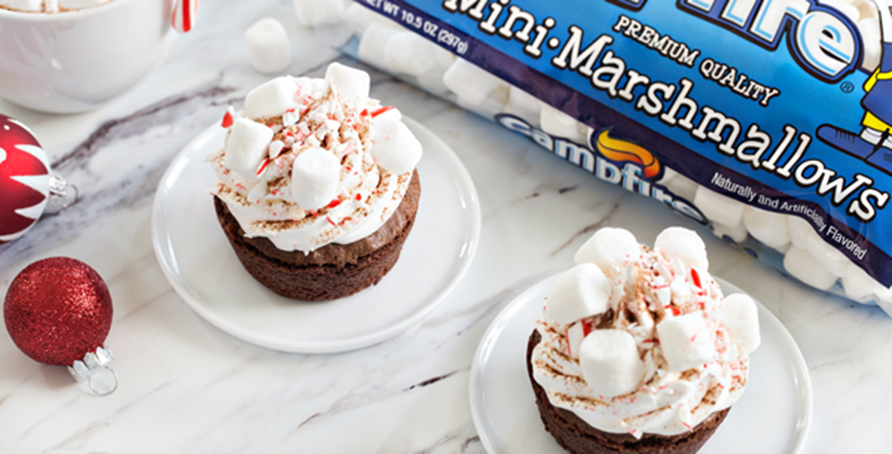 Peppermint Cocoa Brownie Cups