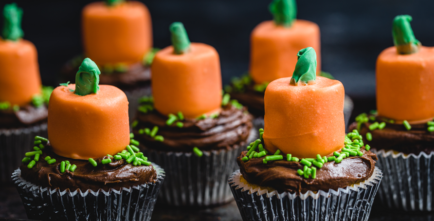 Marshmallow Pumpkin Cupcake Toppers